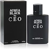 TWISHA Aqua Black Ceo, Eau De Toilette Spray Perfume, Fragrance For Men- Daywear, Casual Daily Cologne Set With Deluxe Suede Pouch- 3.4 Oz Bottle- Ideal EDT