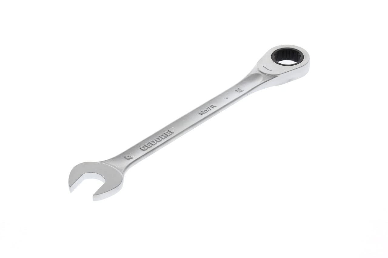 GEDORE Open-ended spanner with ring ratchet, AF 27 mm, Flat, Bi-hex, UD profile, Spanner, 7 R 27