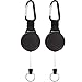 Outus Retractable Keychain Black Badge Reels with 39 Inches Steel Wire Rope Heavy Duty Badge Holders for ID Card Key Chains Office Worker Doctor Nurse Employee Students(2 Pieces)