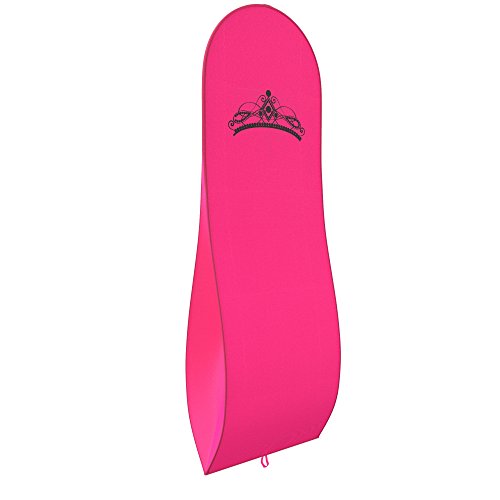 Gusseted Gown Garment Bag for Women's Prom and Bridal Wedding Dresses - Travel Folding Loop, ID Window-72" x 24" with 10" Tapered Gusset - Hot Pink / Black - by Your Bags - Thumbnail 2