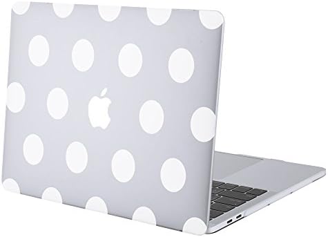 MIxUP MacBook Pro 13" Case 2016, A1706 &amp; A1708 - Glossy Clear Crystal Hard Shell Case Cover for MacBook Pro 13.3" with Retina Display - White Simple Polka Dot (Crystal Clear) ( MXP-P13Cx-DOTcl/WH )