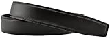 Hampton Men’s Genuine Leather Ratchet Belt Strap (One Size 28-44 Trim to Fit, Astro Black Leather)