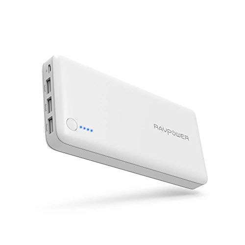 Portable Charger RAVPower 26800 Power Bank 26800mAh Battery Pack Total 5.5A Output 3 Ports External Battery Portable Phone Charger Compatible with iPhone 11 Pro iPad Samsung Galaxy S10 Note10 and More
