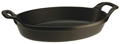 staub Dish 40508-283 Oval Stackable Dish Black 14.6 inches (37 cm) Cast Iron