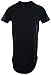 Mens Tall Long T Shirts and Hoodies with Zippers and Designs (Many Styles to Choose from) (L, Black/White)