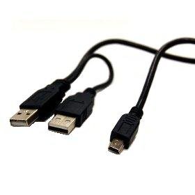 USB 2.0 Y Cable A Male to A Male and 5 Pin Mini
