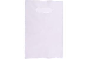 ysmile Clear Plastic Shopping Bag with Handle Plastic Merchandise Bag for Small Business Poly Die Cut Bag Retail Gift Wrap 7.8x11.8 Inch