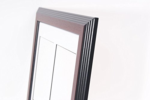 CreativePF 4 Opening Mahogany Picture Frame with Glass to Hold 5 by 7 inch Photographs Including 10x24-inch Black Mat Collage