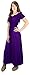 Peach Couture Gypsy Boho Cap Sleeves Smocked Waist Tiered Renaissance Maxi Dress Purple, Medium