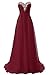 JAEDEN Prom Dress Bridesmaid Dresses Long Prom Gowns Chiffon Formal Evening Gown A line Evening Dress Burgundy US24W