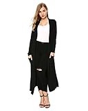 Mixfeer Womens Long Sleeve Open Front Long Maxi Cardigan Longline Duster Coat