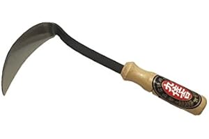 ELEGITAL BlueArrowExpress Kana Hoe 217 Japanese Garden Tool - Hand Hoe/Sickle is Perfect for Weeding and Cultivating. The Blade Edge is Very Sharp.