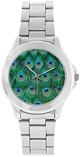 Birthday Gifts/New Year Day Gifts Amazing Peacock Feather Unisex Stainless Steel Watch