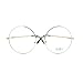 Super Oversized Round Circle Frame Clear Lens Glasses Silver