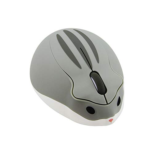 mouse inalambrico con forma de hamster para laptop mac gris