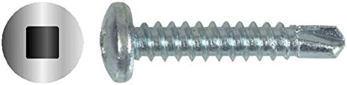 (5000) #10 X 1" Square Pan Head Self-Drill Screw Zinc Plated Bulk Box DP 2