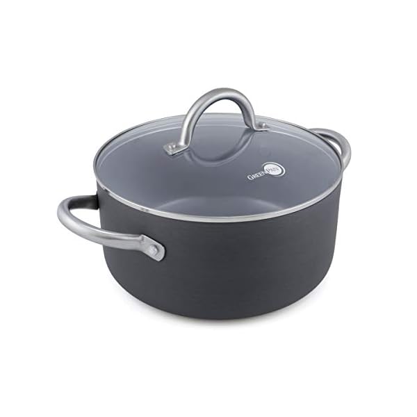 GreenPan Lima Hard Anodized Healthy Ceramic Nonstick 5QT Stock Pot with