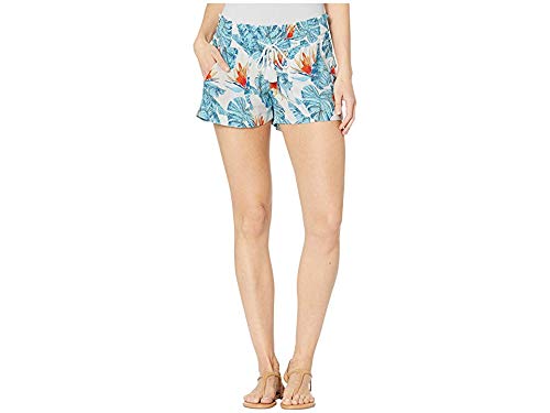 Roxy Women's Oceanside Beach Short Printed, Marshmallow Midnight Paradise, M