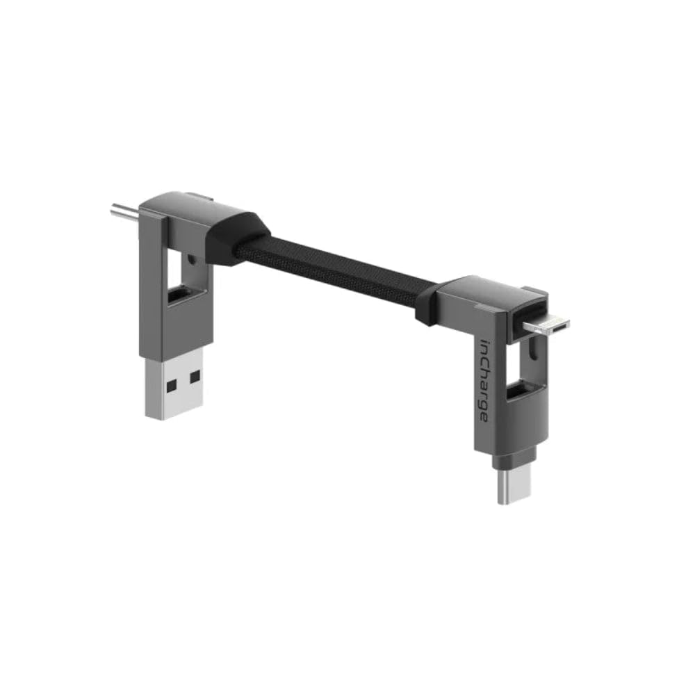 インチャージ6 グレー 6in1 マルチ充電ケーブル Type-C Type-A MicroUSB タブレット対応商品画像