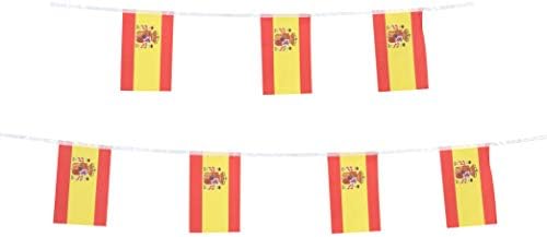 Lovevc 100 Feet Small Mini Spain Spanish Flags Banner String