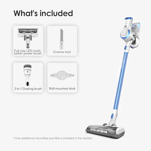 Tineco A10 Essentials Cordless Stick Cleaner, Lightweight and Quiet,LED Headlights, Powerful Handheld Cleaner for Hard Floor Carpet