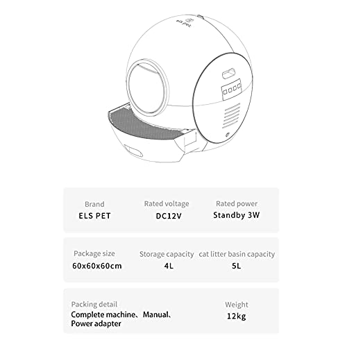 ELS PET Smart SelfCleaning Cat Litter Box/APP Control Automatic WiFi