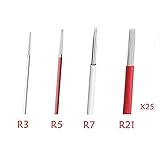 YEHAM Semi-Permanent Makeup Round Microblade Needles Manual Fog Needle Eyebrow Tattoo Needle 4 Different Types R3 R5 R7 R21 Pack of 100
