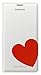 Samsung Red Heart Moschino Flip Wallet Case for Galaxy S5 - White