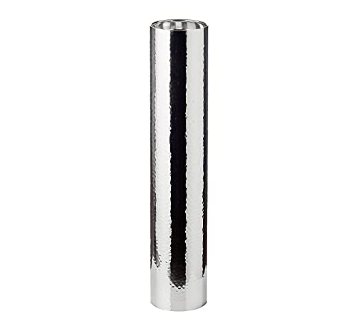 EDZARD Boston candle holder, height 60 cm, stainless steel, hammered, nickel-plated, noble polished, for candle ø 10 cm