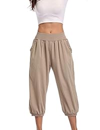 Peiqi Pantalones de chándal para mujer, cómodos, sueltos, informales, para yoga, con bolsillos