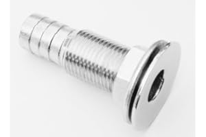Marine Part Depot Stainless Steel Thru-Hull with Mushroom Head, Barbed 1/2"