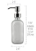 Cornucopia Brands Frosted Glass Soap Dispenser w/Stainless Steel Pumps (White Frosted, 8-Ounce, 2-Pack); Boston Round Bottles w/Pump Tops and Caps