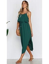 Yidarton Vestido de verano para mujer, casual, ajustable, con tiras, con diseño floral