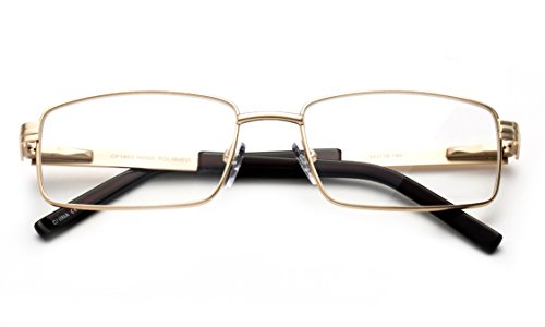 Newbee Fashion - Slim Metal Frame Durable Prescription Ready Clear Lens Glasses with Spring Hinge