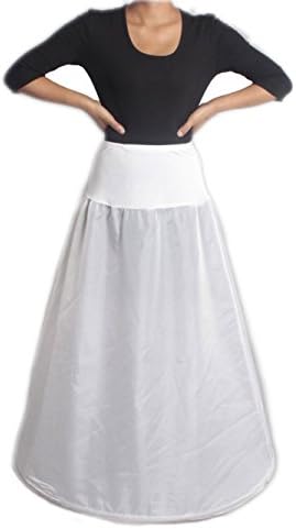 Luyan Aline 1-hoop Lycra Waistband Bridal Wedding Petticoat Crinoline Slip,s-xl,white