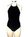 Creabygirls Womens Sexy Slim Fit Halter Bikini Backless Swimsuits Swimwear (Small, Black)