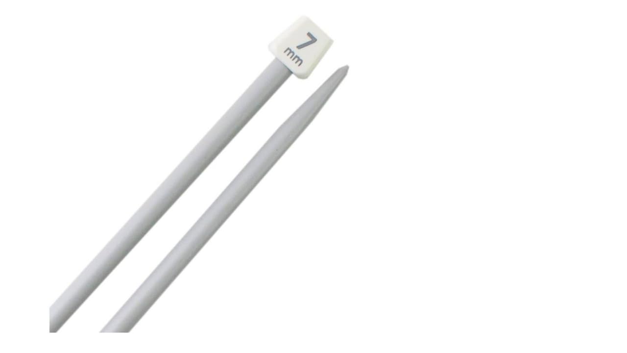 AARNAV 2 x 30cm Long Plastic Knitting Needles Single Pointed Needles (2 x 7mm)