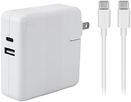 45W,29W USB C Charger Type-C Power Adapter for Macbook Air/Pro, iPhone, iPad Air/Pro/Mini, Samsung, Huawei and More Replacement Power Adapter Charger with USB-C to USB-C Charge Cable(White)