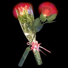 14 Led Flashing Red Rose