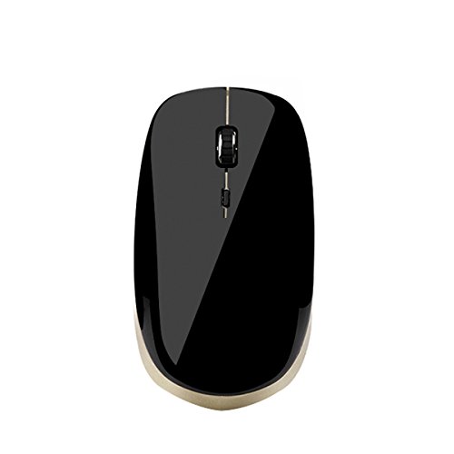 2.4G Wireless Mouse,Slient Click Portable Mobile Optical Mice,for Laptop Notebook Macbook PC Computer Adjustable DPI 800/1200/1600 (Black&Gold)