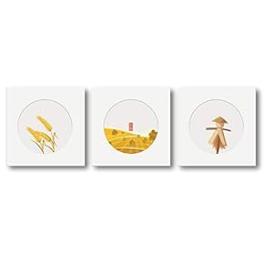 Canvas Wall Art Four Season View Painting Artwork for Home Prints Framed - 12"x12"x3 Panels
