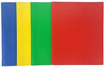 2 Pocket Folders With Prongs 4 Piece Bundle Red Blue Yellow Green