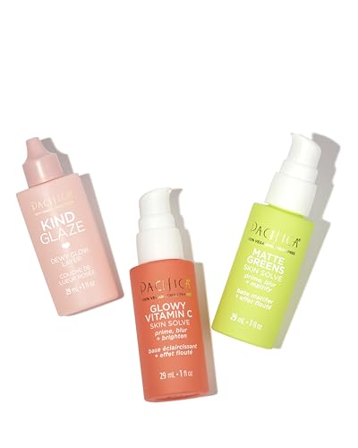 Pacifica Vegan Collagen Skin Solve Primer – 3-in-1 Face Primer that Primes, Blurs & Hydrates, Skincare-Infused Formula with Collagen Peptides, Hyaluronic Acid & Caffeine for Smooth Radiant Skin