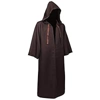 Haorugut Tunic Hooded Robe Cloak Halloween Costume Robe Cloak Cape Outfits Brown L