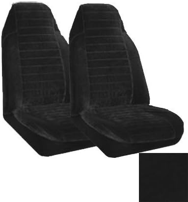 Set of 2 Universal Fit High Back Encore Pattern Front Bucket Seat Cover - Black