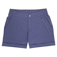 Swiss Alps Womens UPF 30+ Sun Protection Multi Pocket Mid-Rise Shorts, 5" Inseam, Blue, L