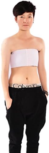 Women Lesbian Tomboy Elastic Band Tube Top Chest Binder Breast Wrap (XXL, white)