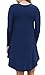 LILBETTER Women's Long Sleeve Pocket Casual Loose T-Shirt Dress (Navy Blue XL)