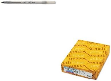 KITBICGSM11BKNEE01345 - Value Kit - Neenah Paper Classic Crest Stationery Writing Paper (NEE01345) and BIC Round Stic Ballpoint Stick Pen (BICGSM11BK)