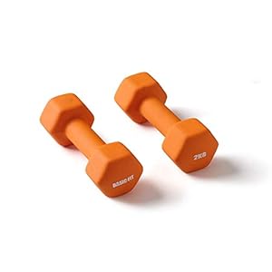 NXT Level 5.DUMBELL.2KG, Basic Fit – Dumbbell Set – Dumbbells, Rubber – Oranje – 2 x 2 kg, 183 x 33 cm